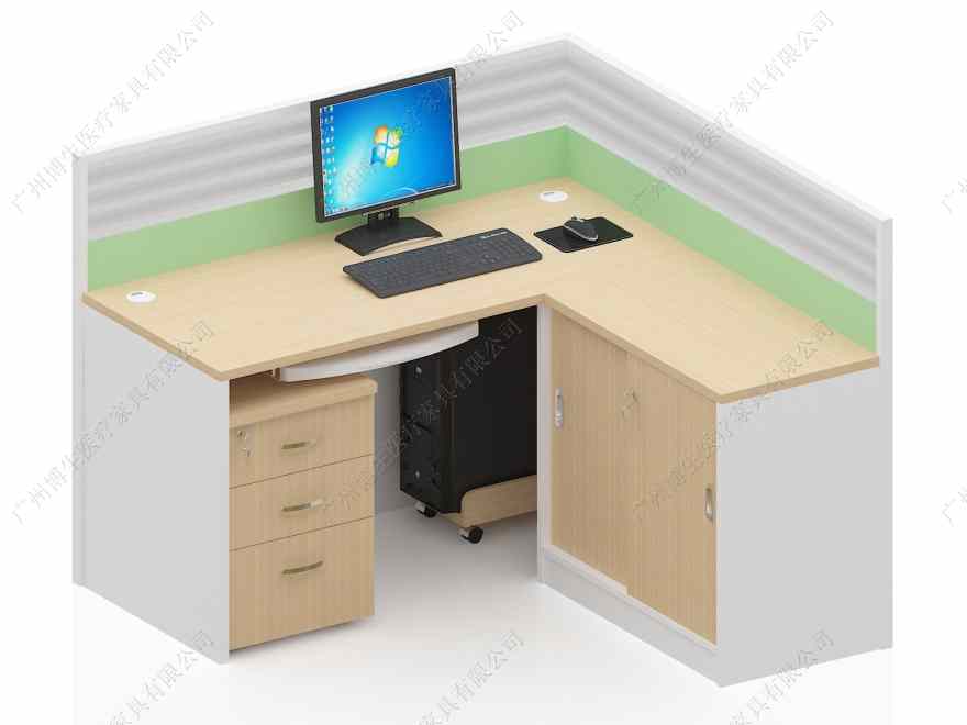 电脑办公桌L型带屏风